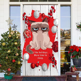 Aperturee - I Like Holidays Cat Wood Christmas Balls Door Cover